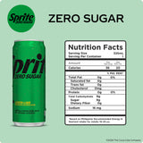 Sprite Soda Zero Sugar 320ml - Pack of 24 Cans