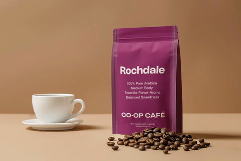 Rochdale House Blend, 100% Pure Arabica, 1/4 kg.