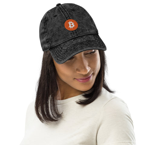 Bitcoin Vintage Cotton Twill Cap