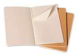 Moleskine Cahier Journal, Soft Cover, Large (5" x 8.25") Ruled/Lined, Kraft Brown (Set of 3)