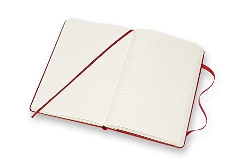 Moleskine Classic Notebook, Hard Cover, Large (5" x 8.25") Ruled/Lined, Scarlet Red
