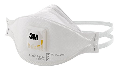 3M 9211+ Aura N95 Particulate Respirator, White, Pack of 120