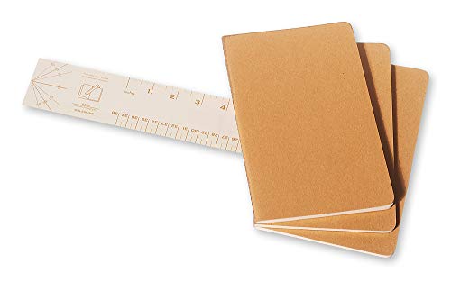 Moleskine Cahier Journal, Soft Cover, Large (5" x 8.25") Ruled/Lined, Kraft Brown (Set of 3)