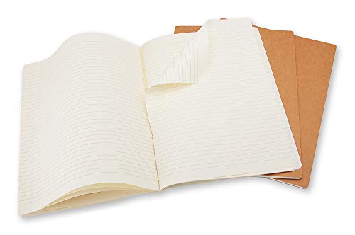 Moleskine Cahier Journal, Soft Cover, Large (5" x 8.25") Ruled/Lined, Kraft Brown (Set of 3)