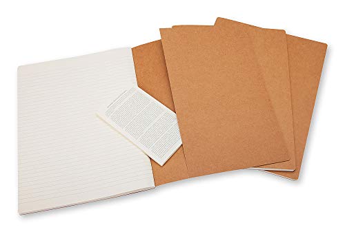 Moleskine Cahier Journal, Soft Cover, Large (5" x 8.25") Ruled/Lined, Kraft Brown (Set of 3)