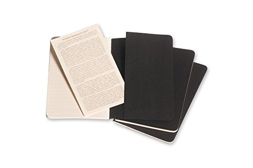 Moleskine Cahier Soft Cover Journal, Set of 3, Ruled, Pocket Size (3.5" x 5.5") Black