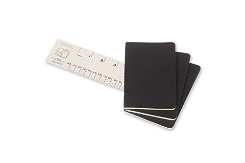 Moleskine Cahier Soft Cover Journal, Set of 3, Ruled, Pocket Size (3.5" x 5.5") Black