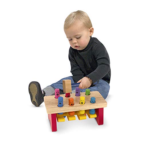 Melissa & Doug Deluxe Pounding Bench Wooden Toy With Mallet