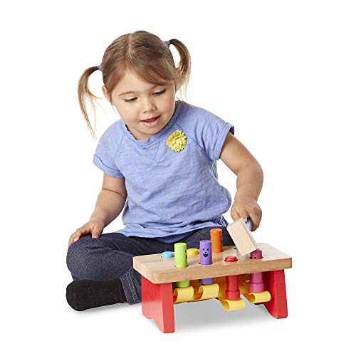 Melissa & Doug Deluxe Pounding Bench Wooden Toy With Mallet
