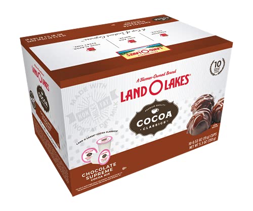 Land O'Lakes Cocoa Classics, Cocoa Supreme Single Serve Hot Cocoa Mix, 0.53 Oz Cups (Pack of 60)