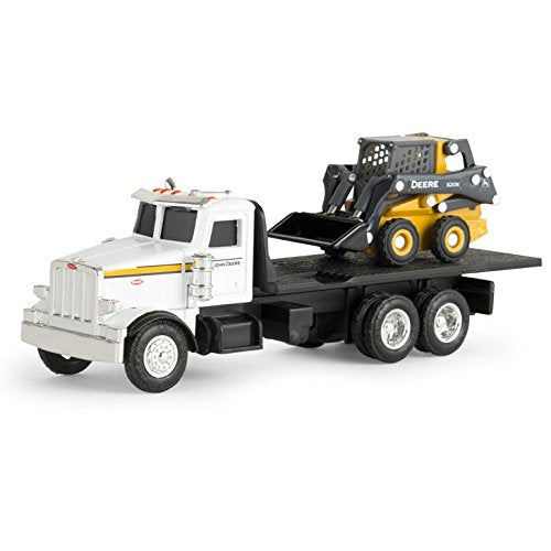 ERTL 1/64th John Deere Peterbilt Flatbed Truck with 320E Skidsteer