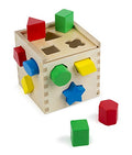 Melissa & Doug Shape Sorting Cube - Classic Wooden Toy With 12 Shapes
