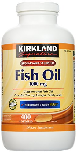 Kirkland Signature Natural Fish Oil Concentrate with Omega-3 Fatty Acids - 400 Softgels