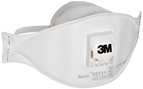 3M 9211+ Aura N95 Particulate Respirator, White, Pack of 120