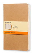 Moleskine Cahier Journal, Soft Cover, Large (5" x 8.25") Ruled/Lined, Kraft Brown (Set of 3)