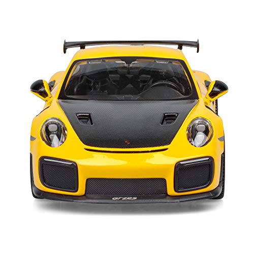 Maisto Porsche 911 GT2 RS Yellow with Carbon Hood 1/24 Diecast Model Car 31523