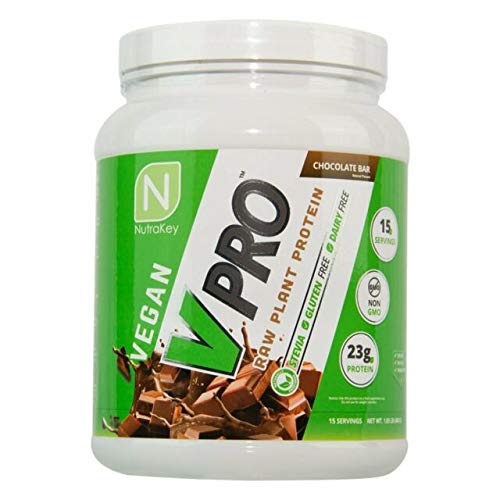 NutraKey V-Pro Raw Plant Based Protein Powder with 23g of Protein