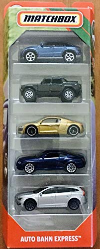 Matchbox 2019 Auto Bahn Express 5-Pack ~ 2015 Mercedes-Benz GLE Coupe, Lamborghini LM002, Audi R8, Bentley Continental GT, Volvo V60 Wagon