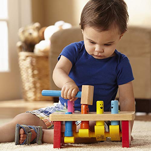 Melissa & Doug Deluxe Pounding Bench Wooden Toy With Mallet