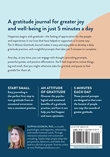 The 5-Minute Gratitude Journal: Give Thanks, Practice Positivity, Find Joy