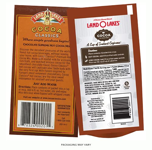 Land O Lakes Cocoa Classics, Chocolate Supreme Hot Cocoa Mix, 1.25-Ounce Packets (Pack of 36)