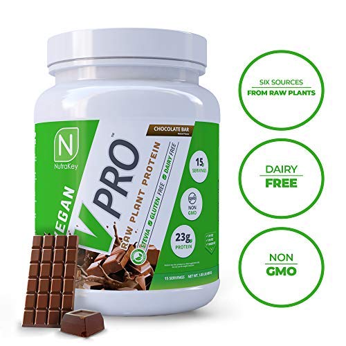 NutraKey V-Pro Raw Plant Based Protein Powder with 23g of Protein