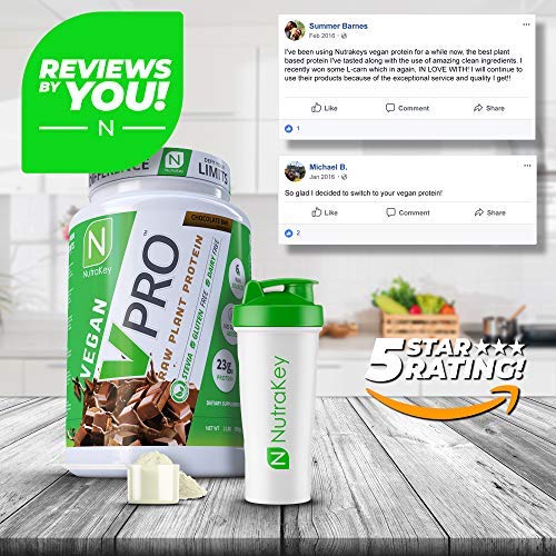 NutraKey V-Pro Raw Plant Based Protein Powder with 23g of Protein