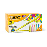 BIC Brite Liner Highlighter, Chisel Tip, Assorted Colors, 24-Count