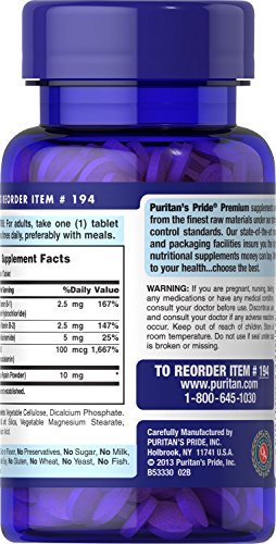 Puritan's Pride B-Complex And B-12 180 Tablets