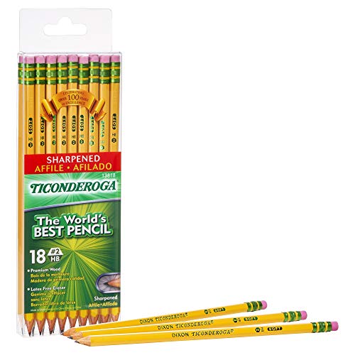 Ticonderoga Pencils, Wood-Cased, Pre-Sharpened, Graphite #2