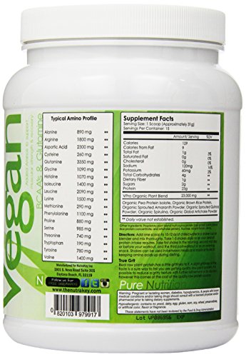 NutraKey V-Pro Raw Plant Based Protein Powder with 23g of Protein
