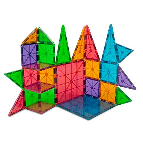 Magna-Tiles 100-Piece Clear Colors Set – The Original, Award-Winning Magnetic Building Tiles