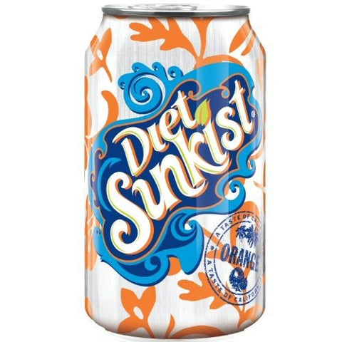 Sunkist Diet Orange Soda , 12-Ounce (24 Cans)