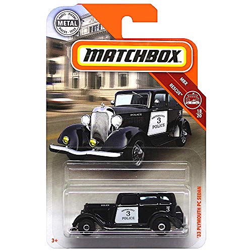 Matchbox 2019 MBX Rescue '33 Plymouth PC Sedan 45/100, Black