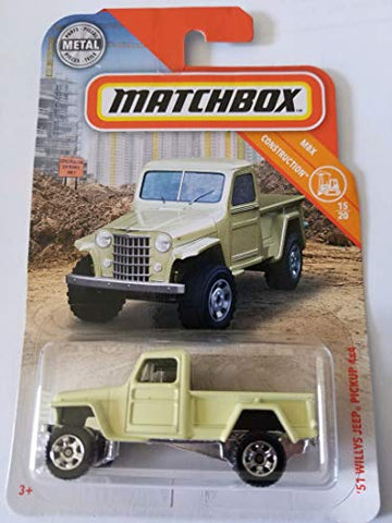 Matchbox 2019 MBX Construction 15/20 - '51 Willys Jeep Pickup 4x4