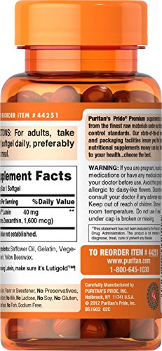 Puritan's Pride Lutein 40 mg