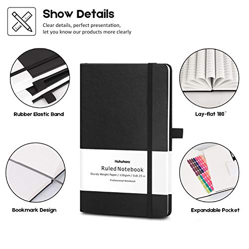 Huhuhero 5 Pack Notebooks Journals, Classic Ruled Notebook