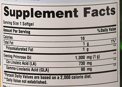 Puritans Pride Evening Primrose Oil 1000 Mg with Gla, 120 Count