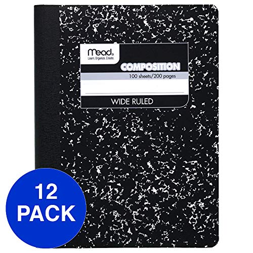 Mead Composition Notebooks, Comp Books, Wide Ruled Paper