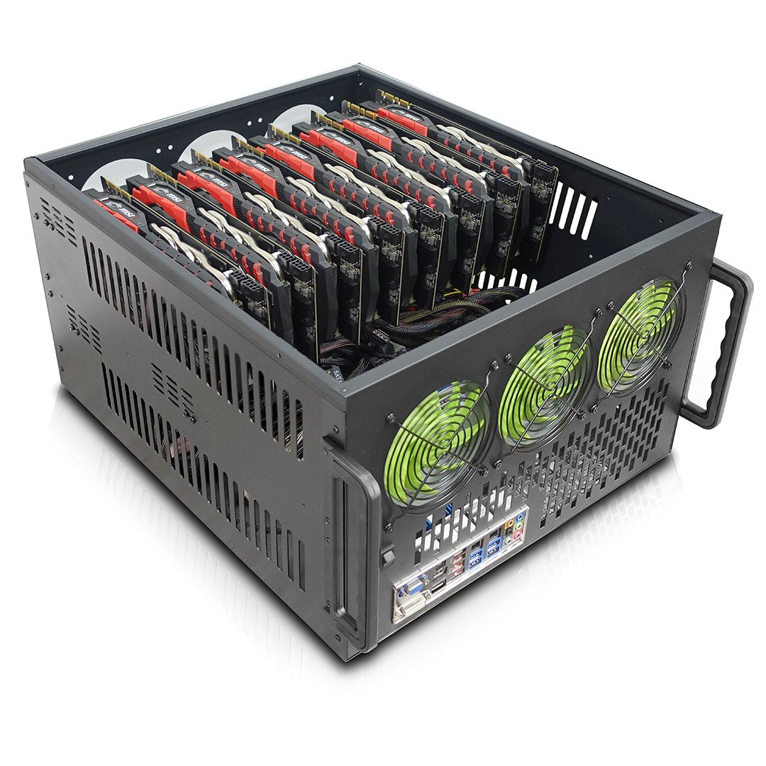 Hydra II GPU 6U Server Mining Rig Case, Dual PSU Ready