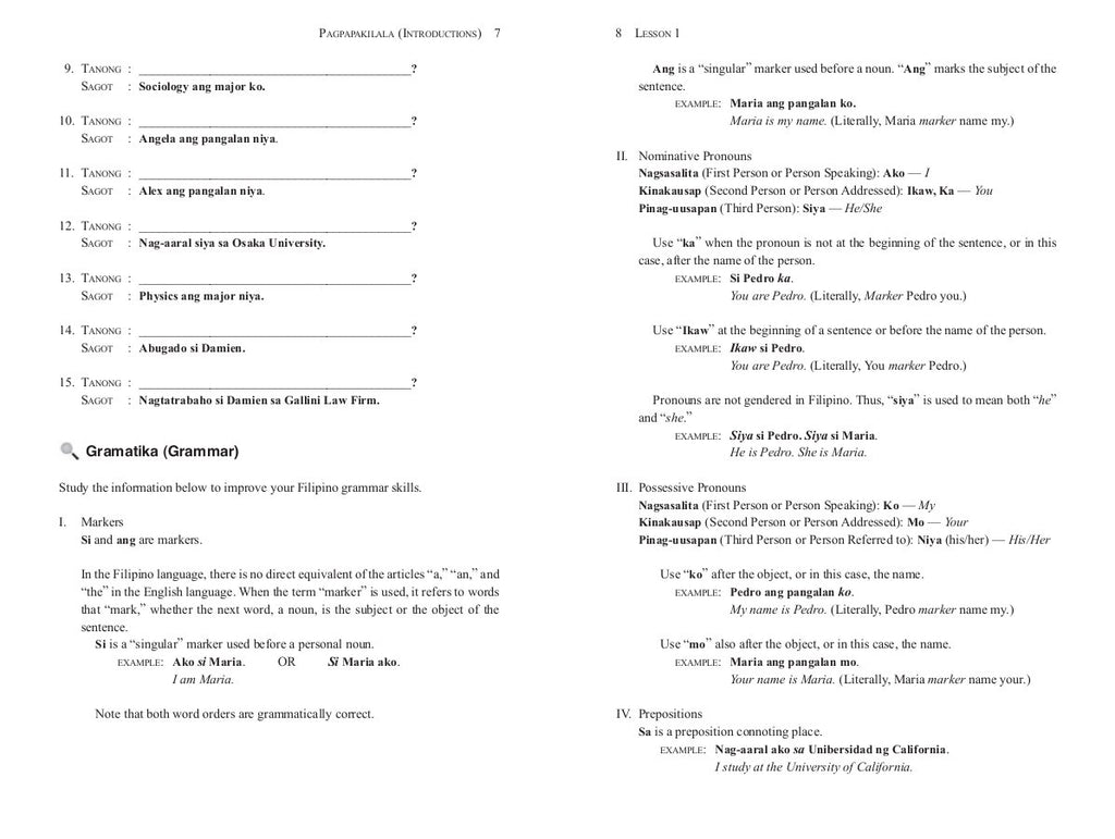 Tagalog for Beginners: An Introduction to Filipino