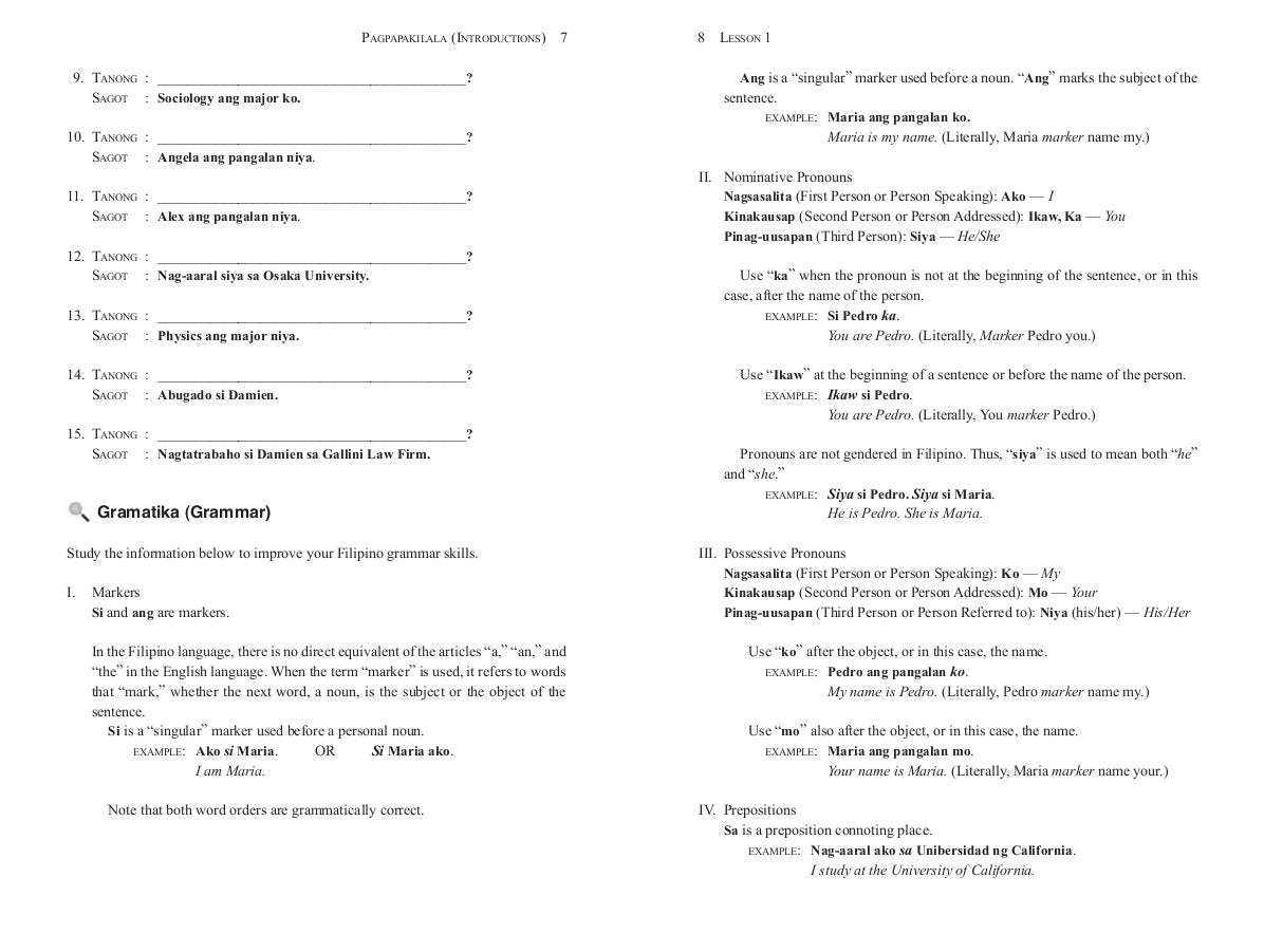 Tagalog for Beginners: An Introduction to Filipino